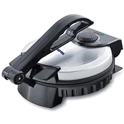 Geepas GCM5429 Non stick Chapathi Maker 8in Silver with Black