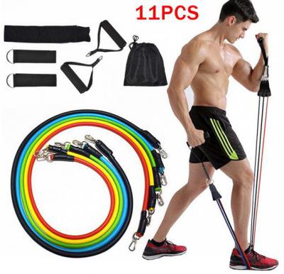 11Pcs Resistance Bands Set Expander Yoga Exercise Fitness Rubber Tube Band Stretch Training Equipment Gym Elastic Pull Rope For Home workouts