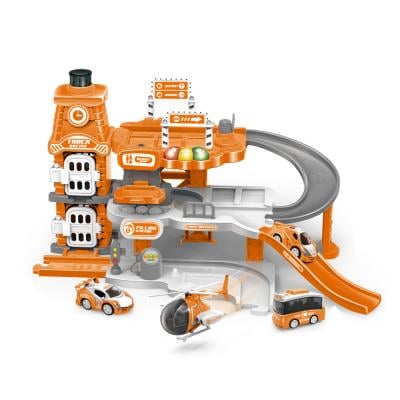 Chengmei Toys DIY Parking Lot Racing Series With Music Tracks And Light Large, Orange, CLM-995