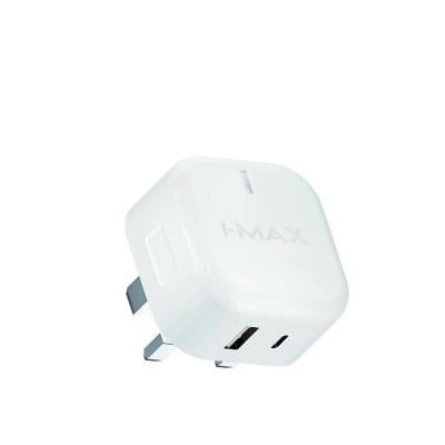 IMAX ADAPTER  20 W DUAL PORT USB & TYPE-C  FAST CHARGER