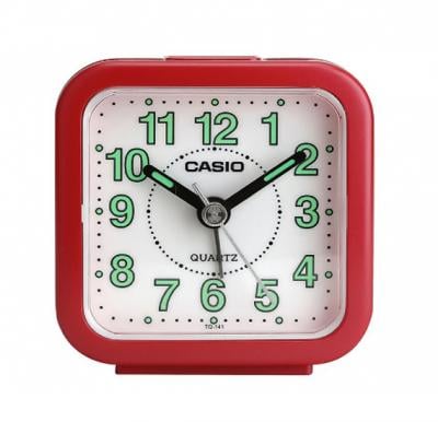 Casio TQ-141-4DF Analog Table Clock, Red