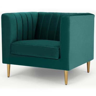 5 Star FSF-Bed465726 Amicie Channel Tufted Velvet Arm Chair Green