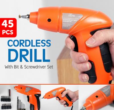 Cordless 4.8v Drilling Bit With 45pcs Screwdriver Set 