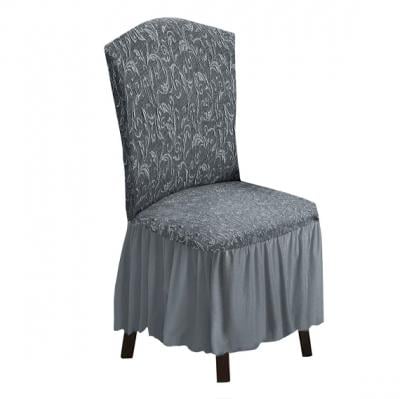 Fabienne CC35GREY Woven Jacquard Stretch Fit Dining Chair Cover Grey