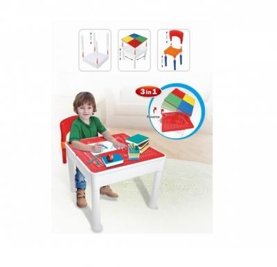 Little Angel Kids Toys 3-in-1 Blocks Learning Desk