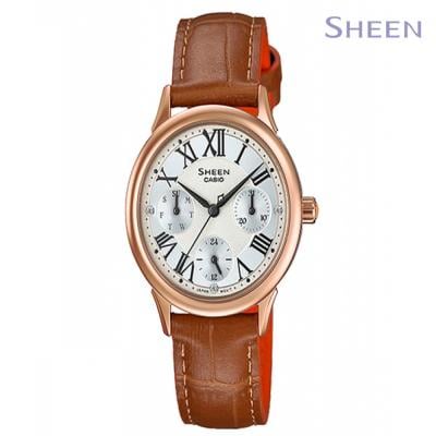Casio Sheen Brown Chronograph Wrist Watch For Women, SHE-3049PGL-7AUDR