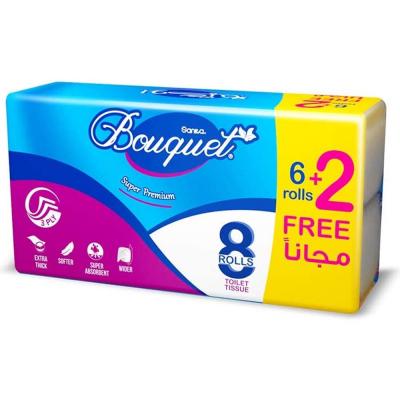 Sanita Bouquet Toilet Tissue 3Ply 6+2 Free Multicolor