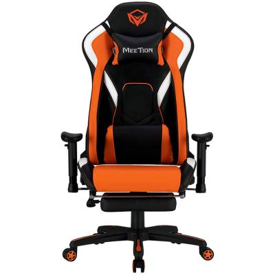 Meetion CHR22 Comfortable Reclining Gaming Chair With Footrest, Black and Orange