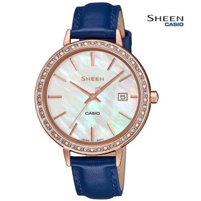 Casio Sheen Analog Mother of Pearl Dial Womens Watch,  SHE-4052PGL-7AUDF
