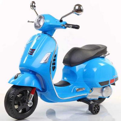 Rechargeable Battery Operated Vespa Model Ride On Scooter For Kids, Blue