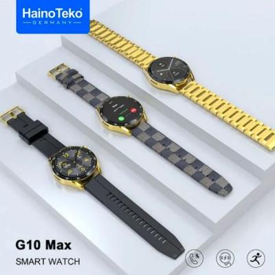 Haino Teko Germany G10 Max Smart Watch Golden Edition with NFC Bluetooth Call Wireless Charging Always on Display, Three Straps