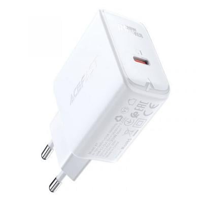 Acefast A4 PD20W USB-C Single Port Charger White