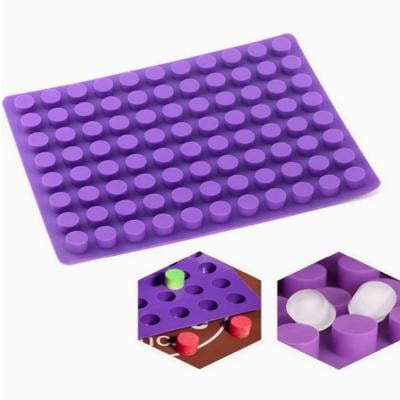 88 Cavities Mini Round Silicone Mold For Chocolate Truffle Jelly And Candy Purple 11.22x17.76inch