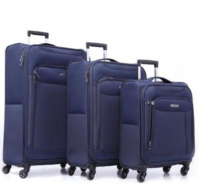 Parajohn Polyester Soft Trolley Luggage Set Navy Blue, PJTR3117N