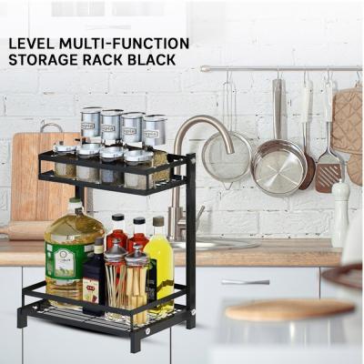 2-level Multi-Function Storage Rack Black, MJ4032