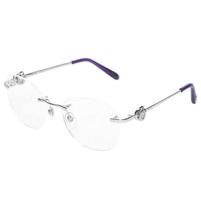 Chopard VCHC35S Oval Eyeglasses for Women Silver, Size 54