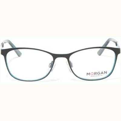 Morgan 2031724500 Womens Square Eyeglass Frames Black With Blue