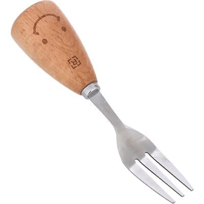 Royalford RF10665 Table Fork Stainless Steel with Wooden Handle Smiley1x100