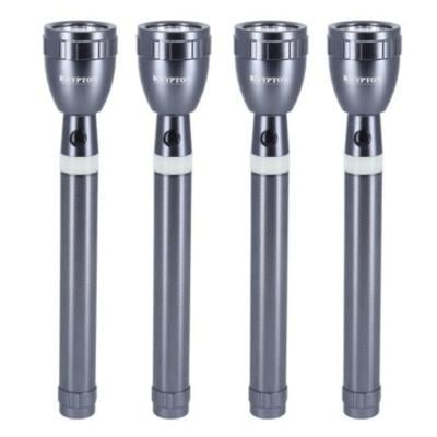 Krypton  KNFL5167 Rechargeable LED Flashlight Pack of 4 Pcs Silver