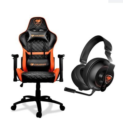 Cougar Armor One Gaming Chair and Cougar Phontum Essential Gaming Headset Assorted Colors