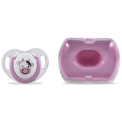 Mamajoo 1x Silicone Orthodontic Design Soother and Storage Box 12 M+ Cow, MMJ3251