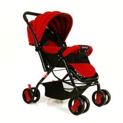 Baby Plus Bp7732-Wine/Red Stroller Cum Pram, Red and Black