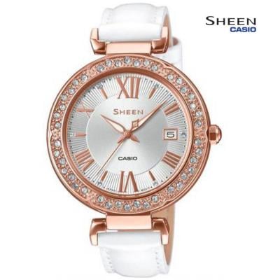 Casio Sheen Analog Silver Dial Womens Watch, SHE-4057PGL-7AUDF