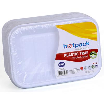 Hotpack Plastic Rectangular Tray No.2, 1Kg - PAV2HP
