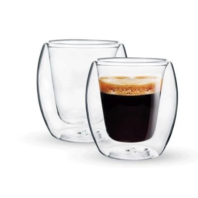 Royalford RF10526 BRS 2pc Double Wall Cup Set 300ML 1X24