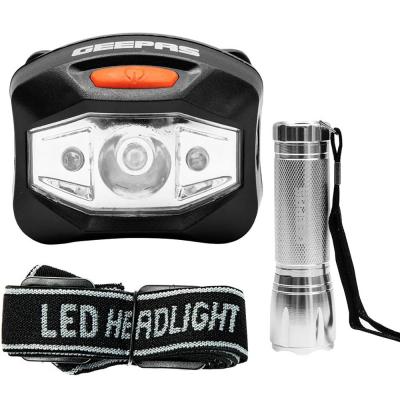 Geepas GFL51018UK LED Headlight and LED Aluminum Flashlight Combo Grey