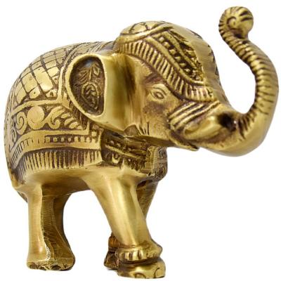 AJTC Antique Brass Elephant Decor Statue Figurines for Animal Sculpture of Good Luck, 902A