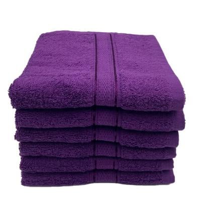 BYFT 110101008025 Daffodil Hand Towel 60x110 cm Set of 6 Purple 100% Cotton