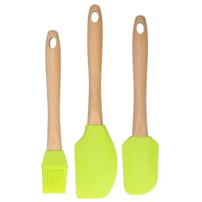 Royalford RF10274 3Pc Silicone Tool Set and Wooden handle 1X72