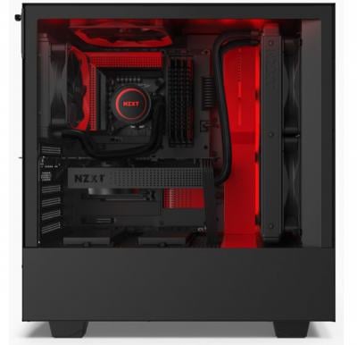 ATX Case NZXT H510i Mid Tower PC Gaming Case, Black/Red, CA-H510i-BR