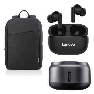 Lenovo 3 In 1 Bundle Offer  Lenovo B210 Casual 15.6 inch Laptop Backpack, Lenovo HT05 True Earbuds Black And Lenovo Portable K3 Wireless BT Speaker