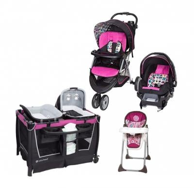 Babytrend CWTB04081 EZ Ride5 Travel System Bloom and Sit Right High Chair Paisley and Retreat Nursery Center 