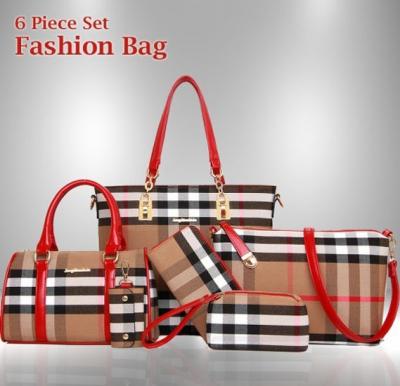 Elegant Plaid tote bag 6pcs fashion bag
