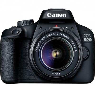 Canon EOS 4000D DSLR Camera with EF-S 18-55 mm f/3.5-5.6 III Lens, 18 MP, Black