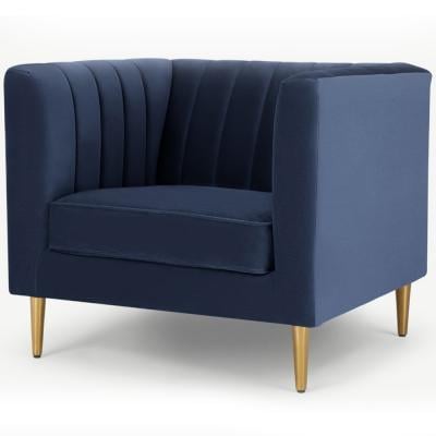 5 Star FSF-Bed465726 Amicie Channel Tufted Velvet Arm Chair Blue