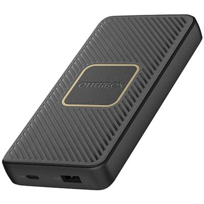 OtterBox OTBX-78-52566 Fast Charge Power Bank 10,000 mAh USB-A and USB-C 18W PD with Integrated 10W Qi Wireless Charging, Black