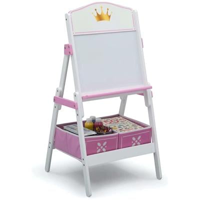Delta Children TE87546GN Princess Crown Wooden Activity Easel With Storage