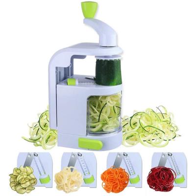 4 in 1 Spiralizer Heavy Duty Kitchen Vegetable Cutter with Strong Suction Cup for Zucchini Spiral Noodles/Zucchini Pasta/Spaghetti Noodles