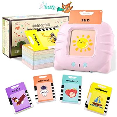 Educational Toys for for Kids 112 Audible Baby Flash Cards, Listen and Learn Literacy Audible Flash Learning Toys Interactive Activity for Ages 2, 3, 4, 5 Boys Girls Birthday Gifts Pink