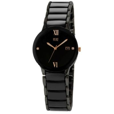 Eliz Mahal ES8740L4NNN Black Stainless Steel Case and Ceramic Band Womens Watch