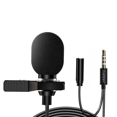 Earldom Mini Microphone 3.5mm Female With Clip, Black, ET-E38