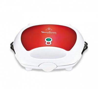 Moulinex SW612543 Sandwich Maker 700W - 3 Removable Non Stick Coated Plates - Red/White