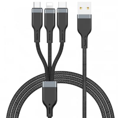 Wiwu PT05 3in1 USB to Lightning, Micro and Type C Platinum Cable Black