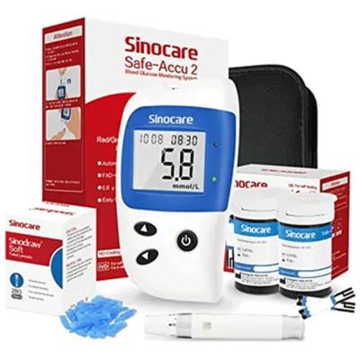 Sinocare Safe Accu2 Blood Glucose Monitoring System With 50 Test Strips And Lancets
