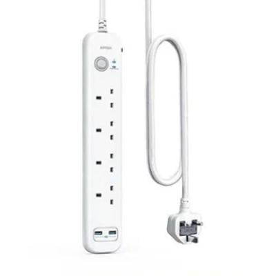 Anker Power Extend Extension Cable 2 meter Cord with 6 in 1 USB Power Strip A9141K21 White