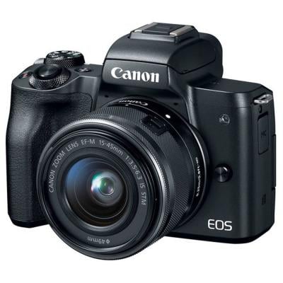 Canon 2680C012 EOS M50 EF-M 15-45mm F3.5-6.3 IS STM lens, 24.1 MP, 4K, Mirrorless Digital Camera, Black